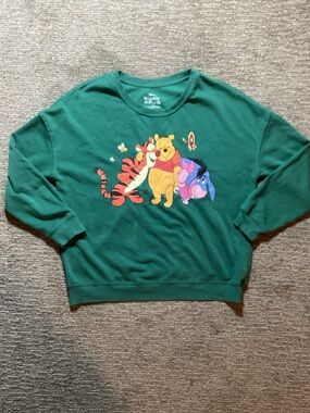 Hybrid Apparel Green Disney Winnie the Pooh Logo Sweatshirt